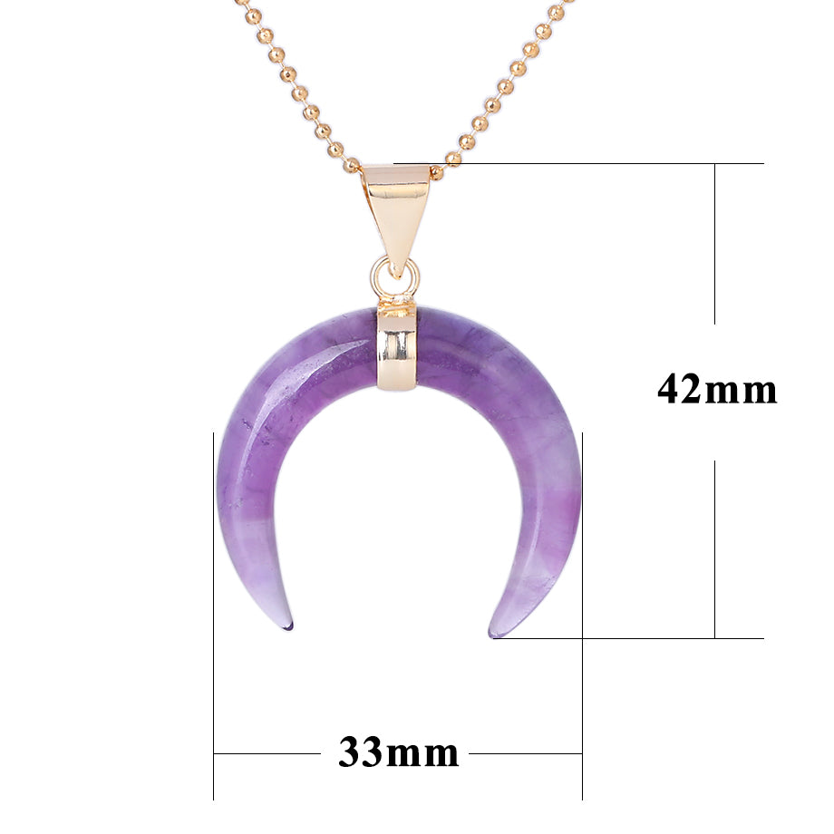 Natural marble
s Crescent Moon Necklaces Pendants Purple Crystal rosy color Quartz White marble
Gold Color Reiki young lady
Jewelry