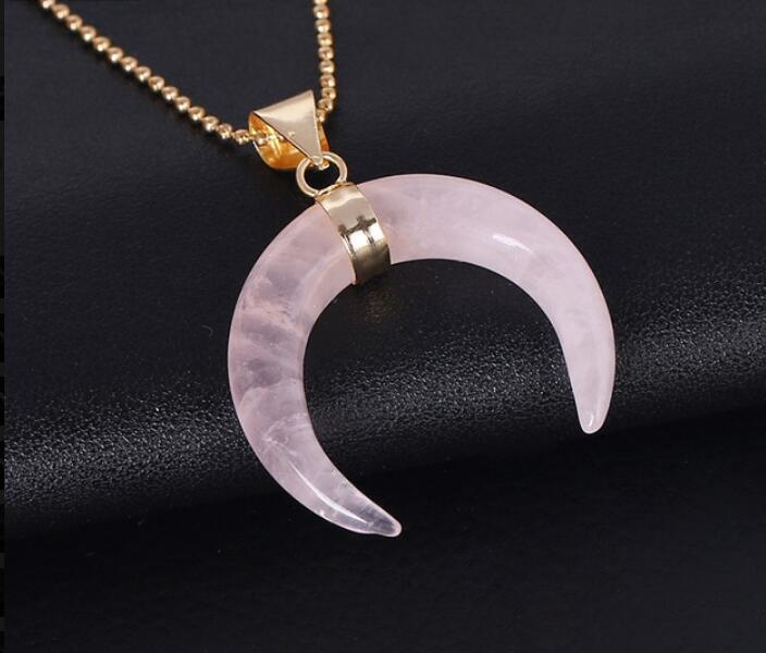 Natural marble
s Crescent Moon Necklaces Pendants Purple Crystal rosy color Quartz White marble
Gold Color Reiki young lady
Jewelry