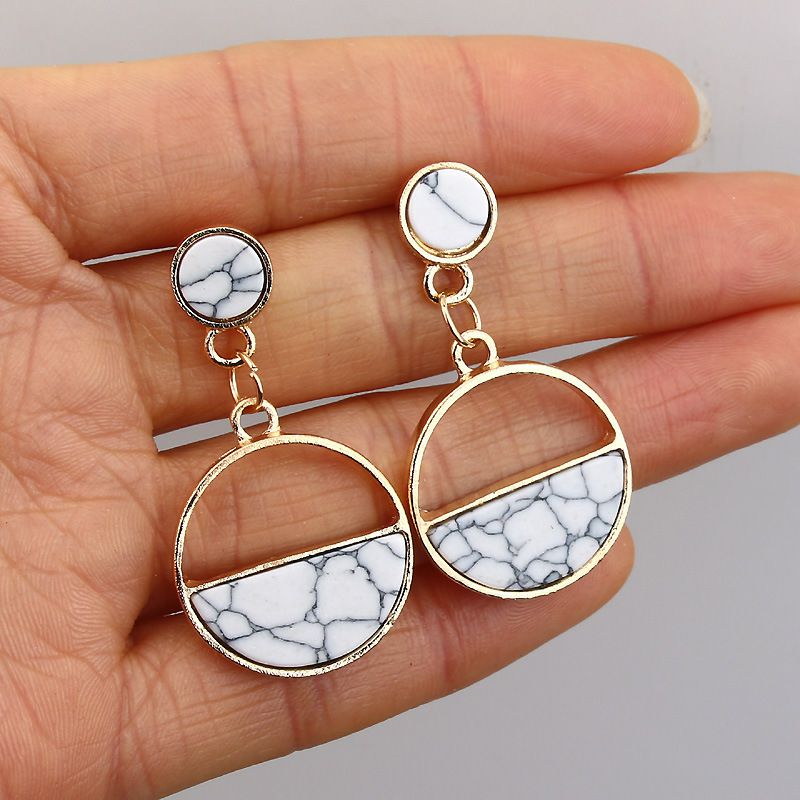 2020 NEW Gold Metal Long Circle Pendant Earings Tassel Earrings for Women Fashion Jewelry Statement Geometric Voor Vrouwen