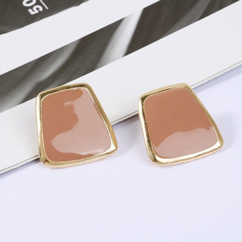 5Colors Black/White Enamel Korean Stud Earrings For Women 2019 Fashion Jewlery Simple Female Earring Oorbellen Aretes De Mujer