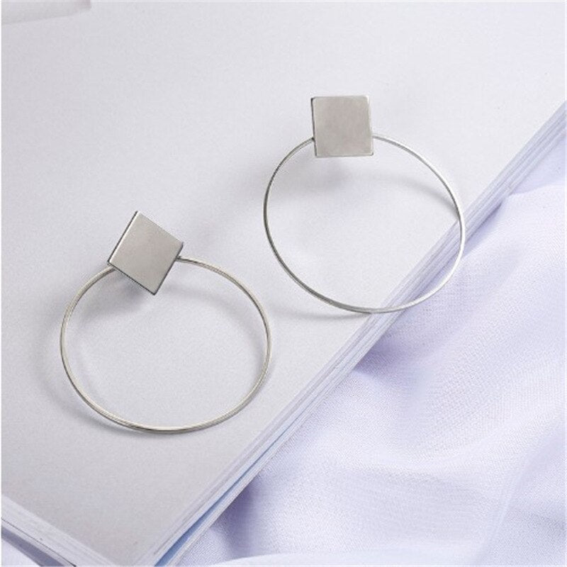 2020 NEW Gold Metal Long Circle Pendant Earings Tassel Earrings for Women Fashion Jewelry Statement Geometric Voor Vrouwen