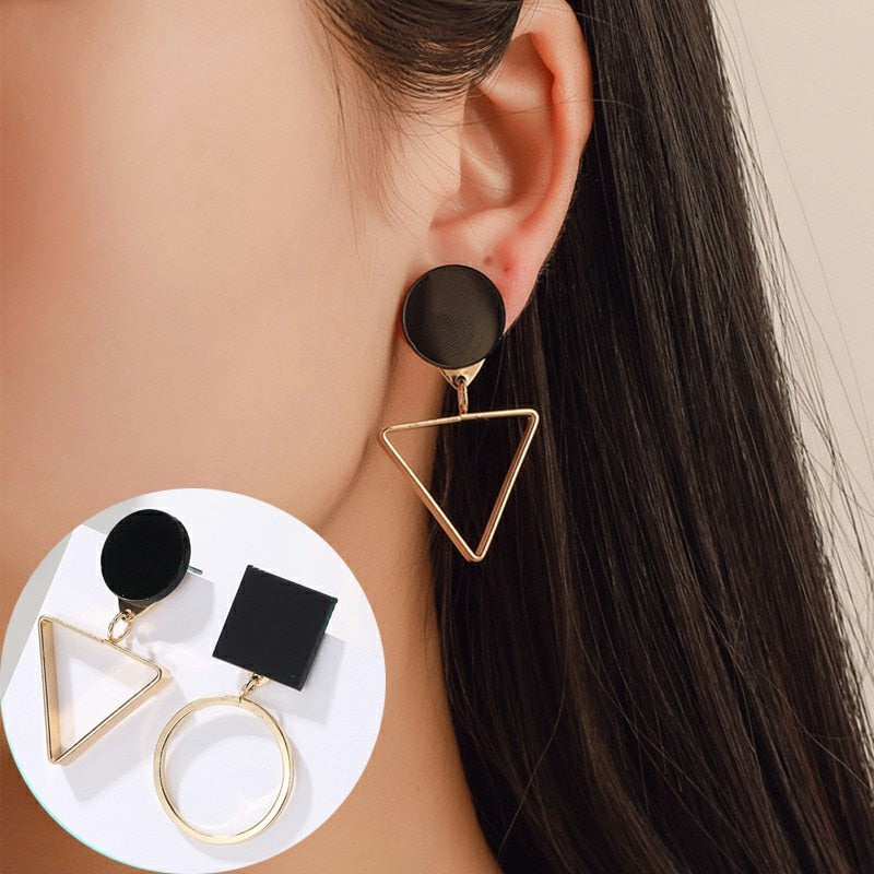 2020 NEW Gold Metal Long Circle Pendant Earings Tassel Earrings for Women Fashion Jewelry Statement Geometric Voor Vrouwen