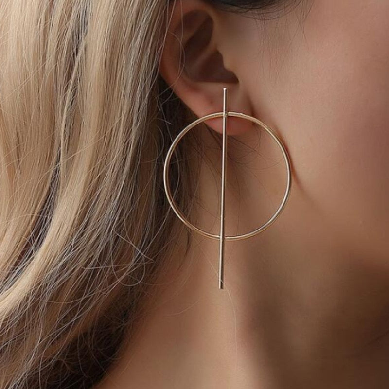 2020 NEW Gold Metal Long Circle Pendant Earings Tassel Earrings for Women Fashion Jewelry Statement Geometric Voor Vrouwen