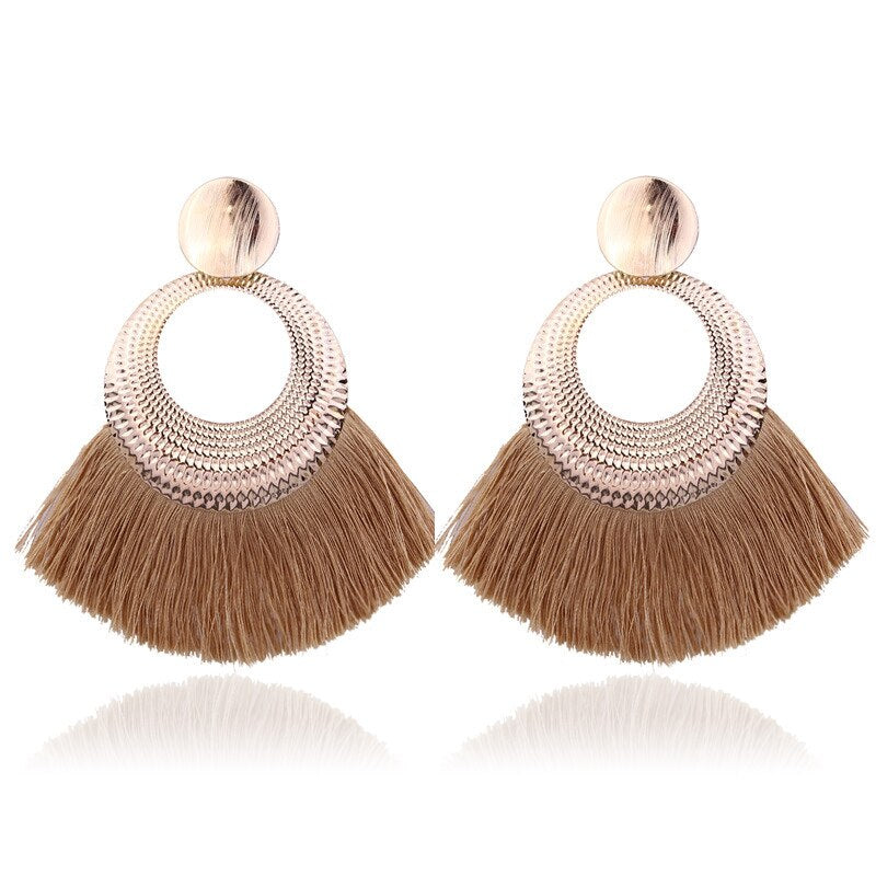 LATS 2020 Long Tassel Earrings for Women Big Fashion Statement Dangle Earring Bohemian Fringe Vintage Earring