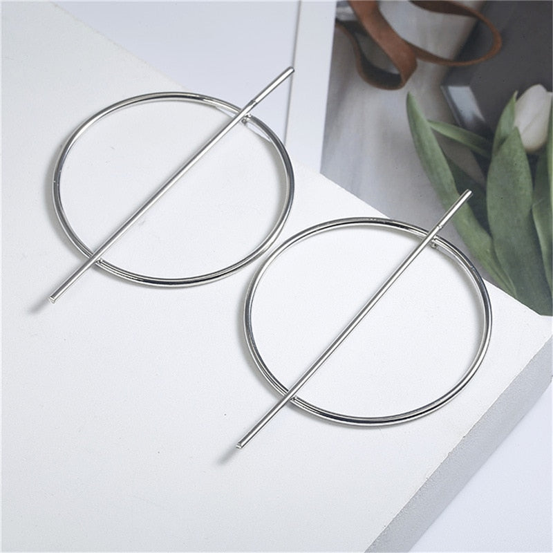 2020 NEW Gold Metal Long Circle Pendant Earings Tassel Earrings for Women Fashion Jewelry Statement Geometric Voor Vrouwen