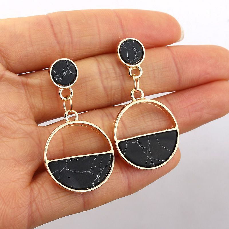 2020 NEW Gold Metal Long Circle Pendant Earings Tassel Earrings for Women Fashion Jewelry Statement Geometric Voor Vrouwen