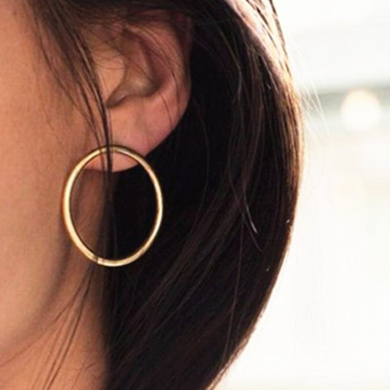 2020 NEW Gold Metal Long Circle Pendant Earings Tassel Earrings for Women Fashion Jewelry Statement Geometric Voor Vrouwen