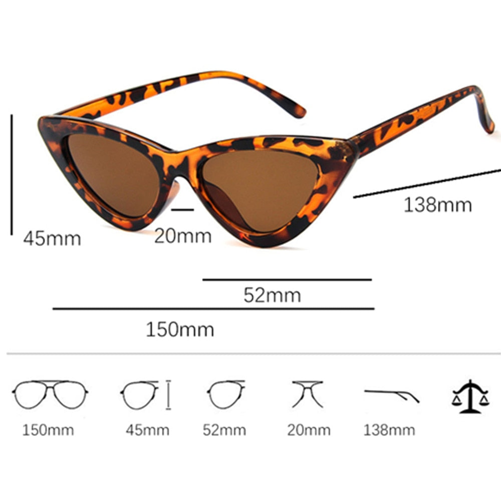 2020 fashion sunglasses woman brand Designer vintage retro triangular cat eye glasses oculos De Sol Transparent ocean uv400