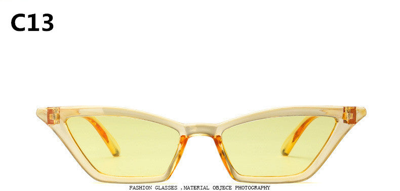 14 colors brand design new European American cat eye glasses sunglasses ladies retro sunglasses transparent box colorful glasses