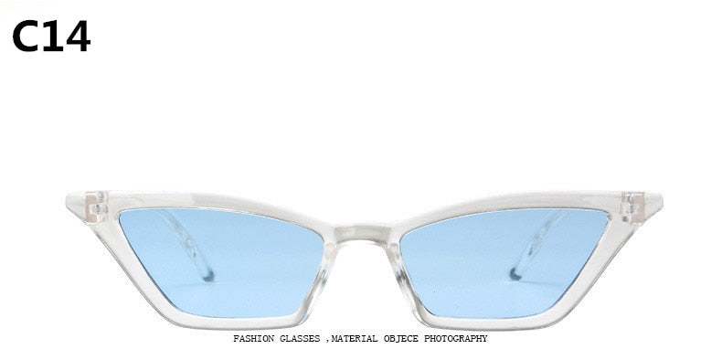 14 colors brand design new European American cat eye glasses sunglasses ladies retro sunglasses transparent box colorful glasses