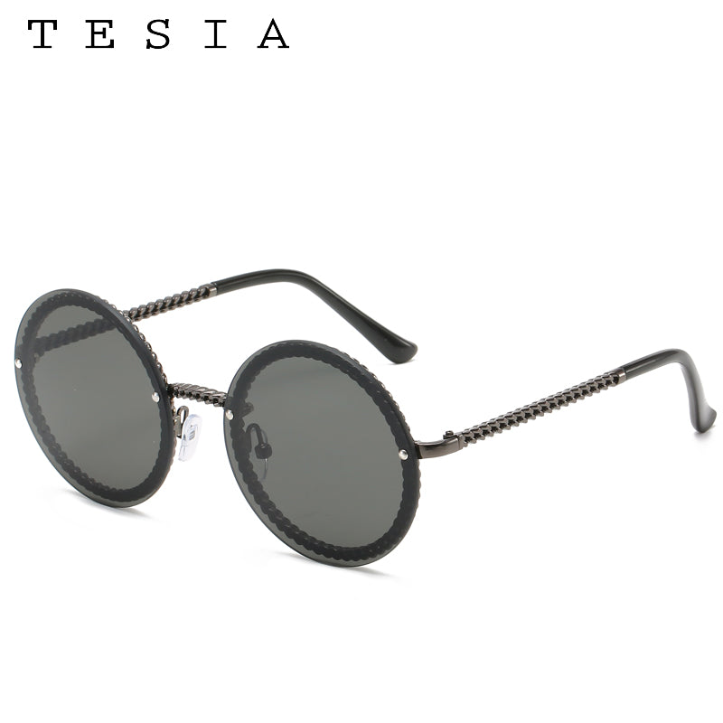 Brand Round Sunglasses Women Luxury Rimless Feamle Shades Europe Popular Ins Sun glasses lunettes de sol femme