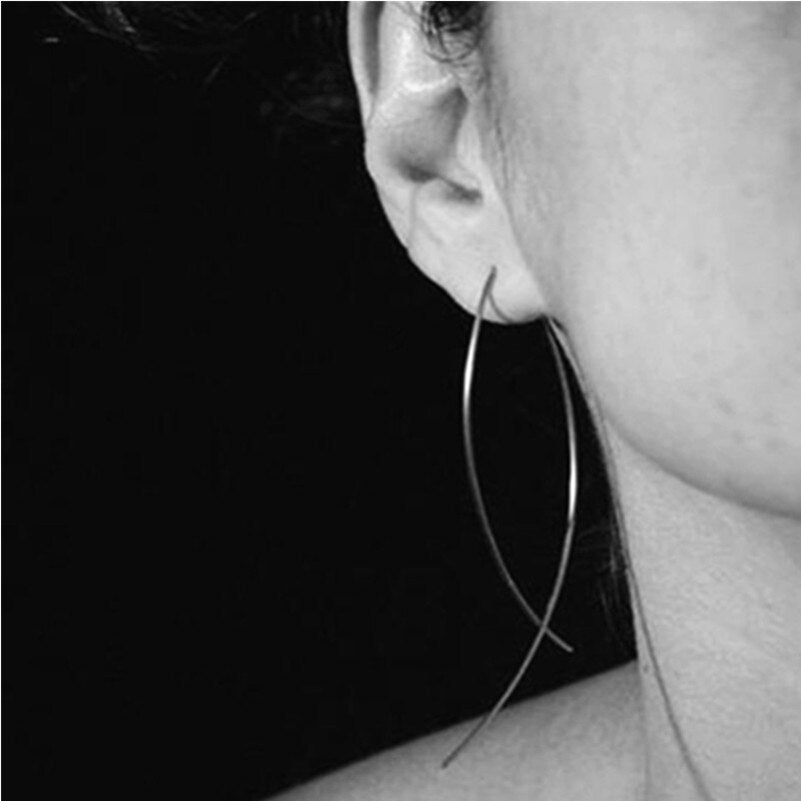 Fish Shaped Earrings Simplicity Handmade Copper Wire Earring for Women gold Color Geometric Ear jewelry Brooch Earrings e019