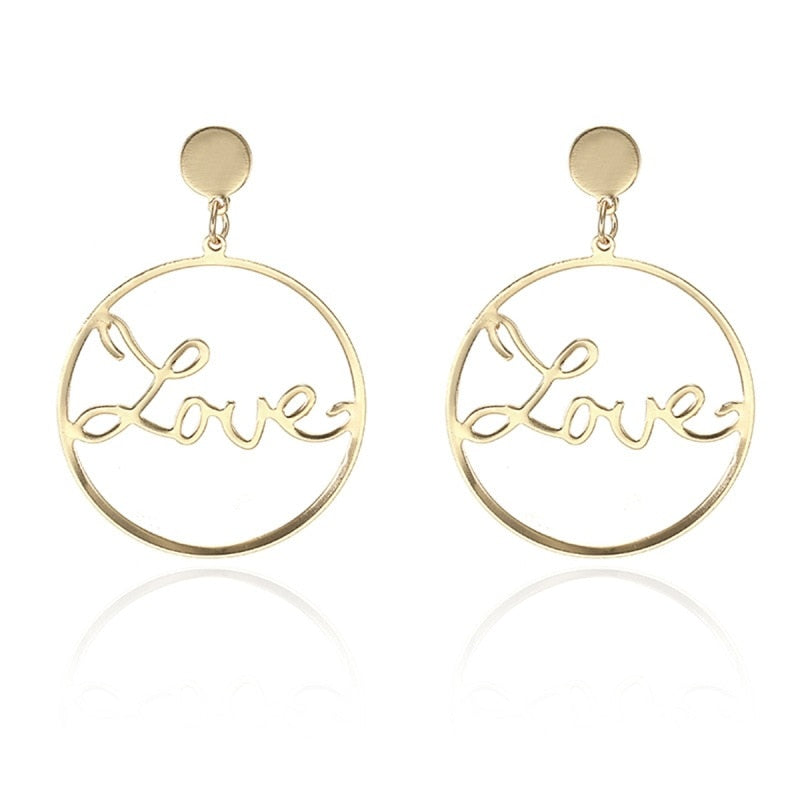 2020 NEW Gold Metal Long Circle Pendant Earings Tassel Earrings for Women Fashion Jewelry Statement Geometric Voor Vrouwen