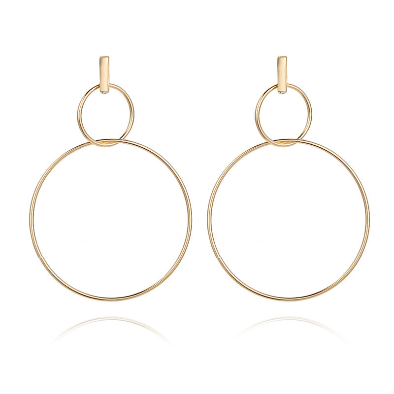 2020 NEW Gold Metal Long Circle Pendant Earings Tassel Earrings for Women Fashion Jewelry Statement Geometric Voor Vrouwen
