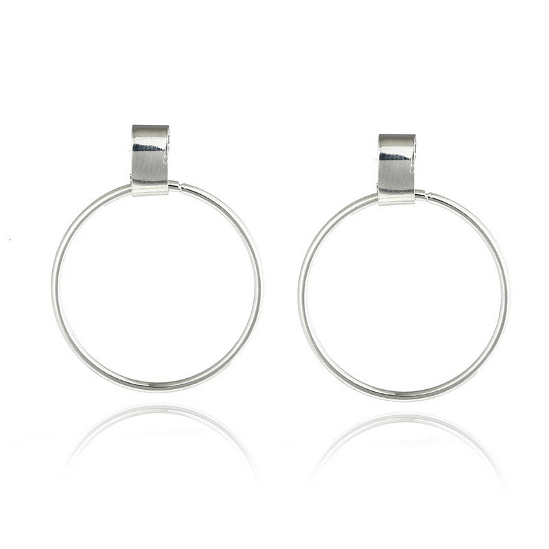 2020 NEW Gold Metal Long Circle Pendant Earings Tassel Earrings for Women Fashion Jewelry Statement Geometric Voor Vrouwen