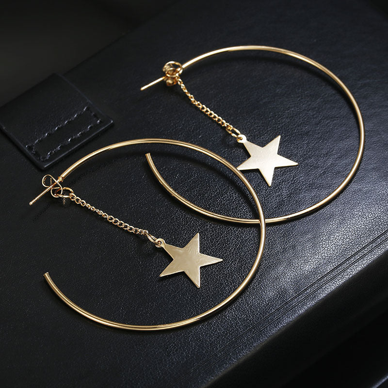 2020 NEW Gold Metal Long Circle Pendant Earings Tassel Earrings for Women Fashion Jewelry Statement Geometric Voor Vrouwen