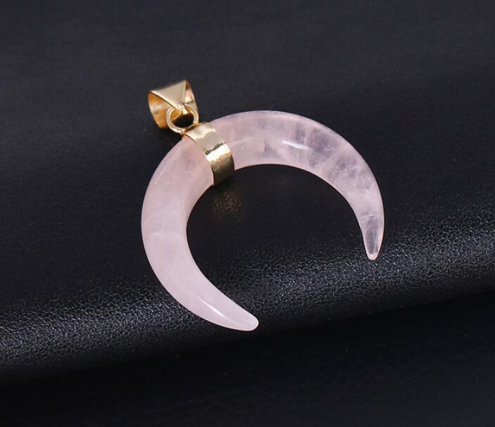 Natural marble
s Crescent Moon Necklaces Pendants Purple Crystal rosy color Quartz White marble
Gold Color Reiki young lady
Jewelry