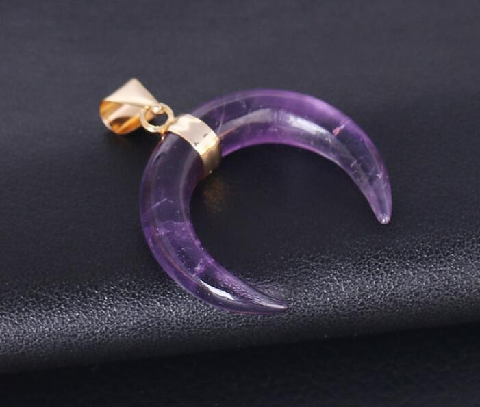 Natural marble
s Crescent Moon Necklaces Pendants Purple Crystal rosy color Quartz White marble
Gold Color Reiki young lady
Jewelry
