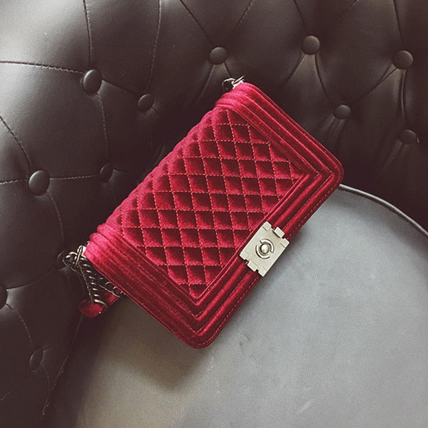 Croyance Fashion Ladies Velour Bag Women Messenger Handbag Shoulder Chain Female Bag Velvet Crossbody Luxury Designer New Purse