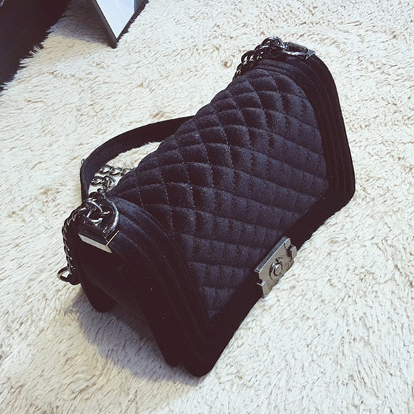 Croyance Fashion Ladies Velour Bag Women Messenger Handbag Shoulder Chain Female Bag Velvet Crossbody Luxury Designer New Purse