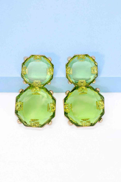 Geometrical Shape Zinc Alloy Frame Dangle Earrings
