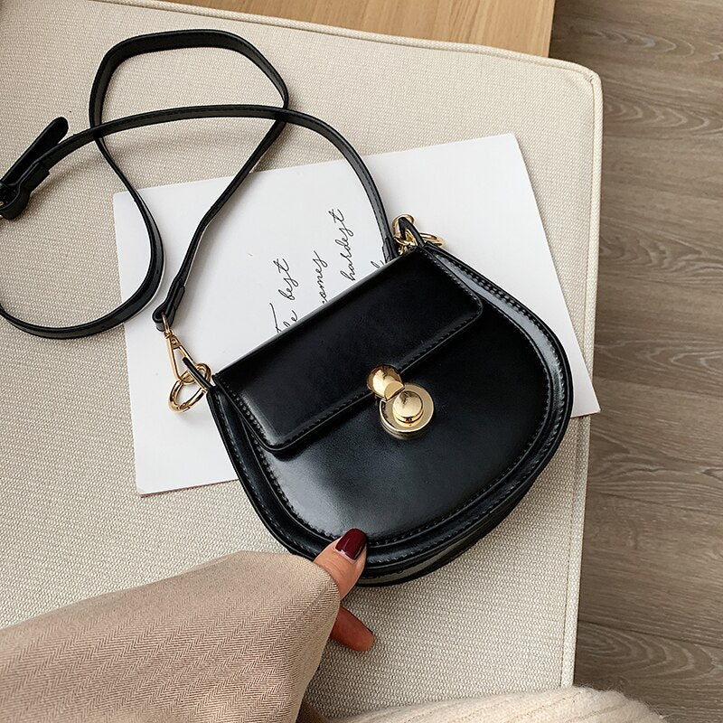 PU Leather Contrast Color Shoulder Bags