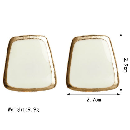 5Colors Black/White Enamel Korean Stud Earrings For Women 2019 Fashion Jewlery Simple Female Earring Oorbellen Aretes De Mujer