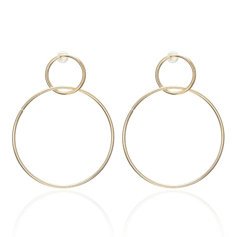 2020 NEW Gold Metal Long Circle Pendant Earings Tassel Earrings for Women  Fashion Jewelry Statement Geometric Voor Vrouwen