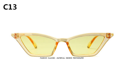 14 colors brand design new European American cat eye glasses sunglasses ladies retro sunglasses transparent box colorful glasses