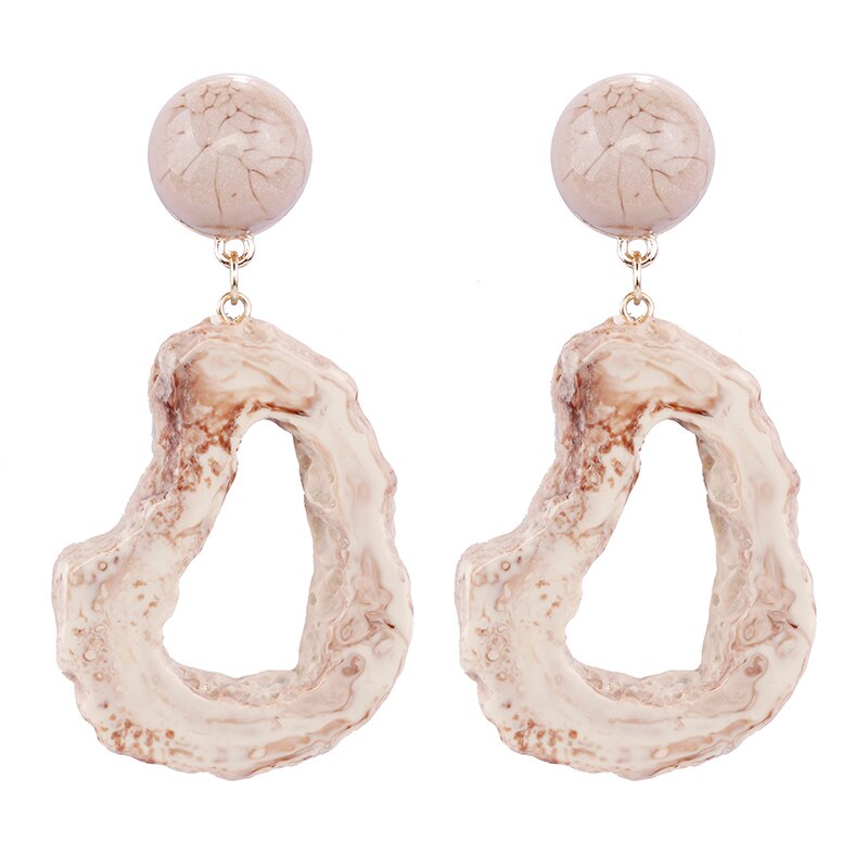 AENSOA Fashion Design Acrylic Irregular Long Drop Earrings 2019 Marble Pattern Stone Handmade Geometric Resin Earrings For Women