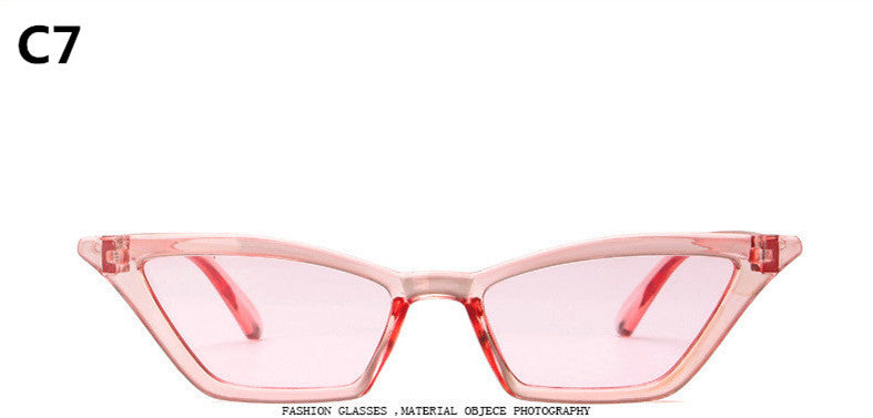 14 colors brand design new European American cat eye glasses sunglasses ladies retro sunglasses transparent box colorful glasses