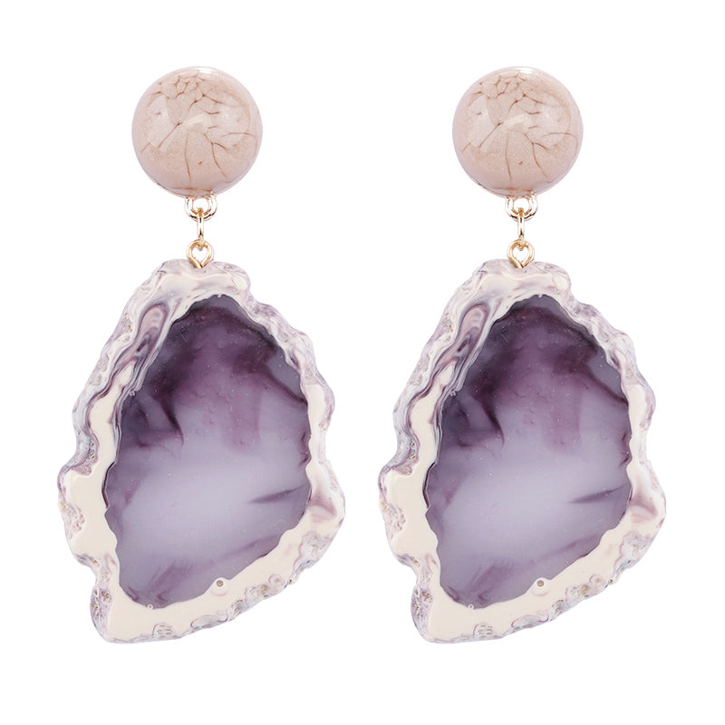 AENSOA Fashion Design Acrylic Irregular Long Drop Earrings 2019 Marble Pattern Stone Handmade Geometric Resin Earrings For Women