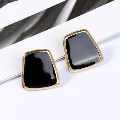 5Colors Black/White Enamel Korean Stud Earrings For Women 2019 Fashion Jewlery Simple Female Earring Oorbellen Aretes De Mujer