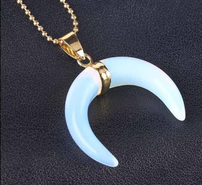 Natural marble
s Crescent Moon Necklaces Pendants Purple Crystal rosy color Quartz White marble
 Gold Color Reiki young lady
 Jewelry