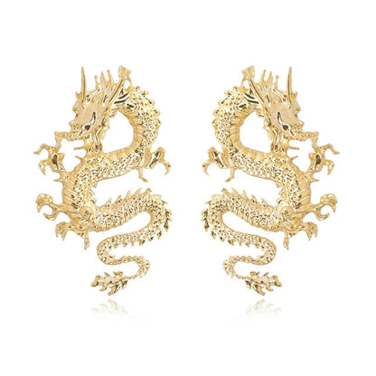 Female popular earring dragon high-grade metal personality pendant unique design temperament jewelry party gift jewelry
